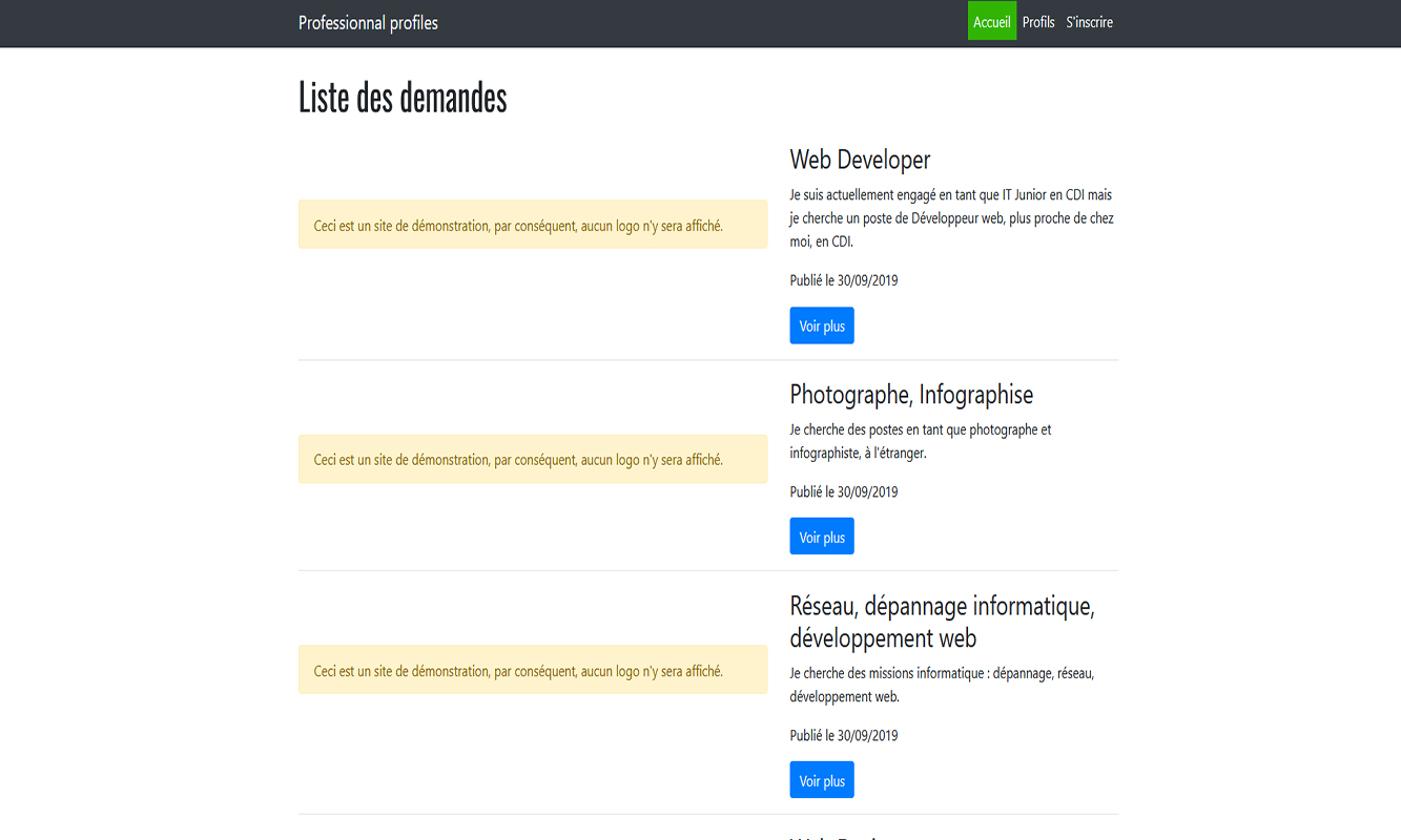 Professionnal profiles